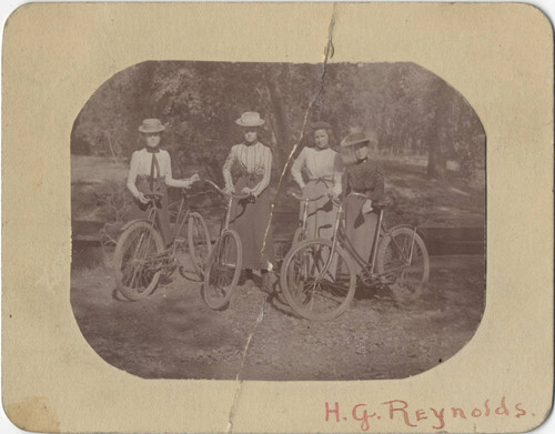 Students with bicycles