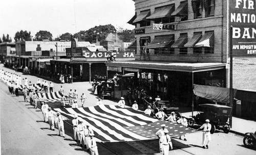 Flag marched down a parade in Chico