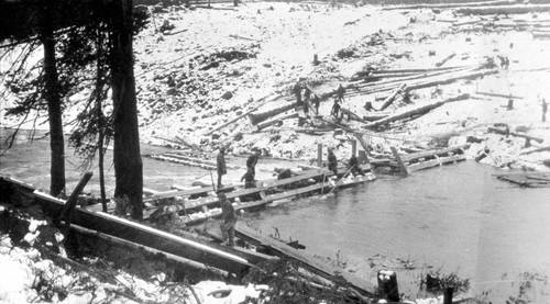 Crib Dam in Flood Time