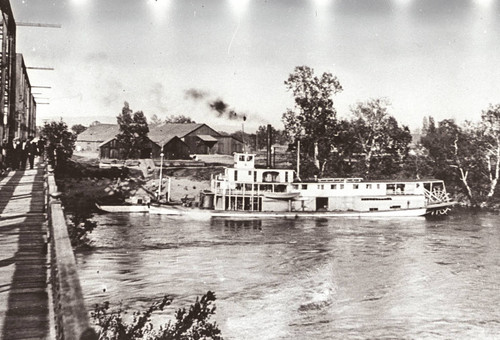 Steamboat below Centennial Bridge at Red Bluff