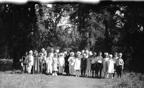 Students in costumes and Crowns