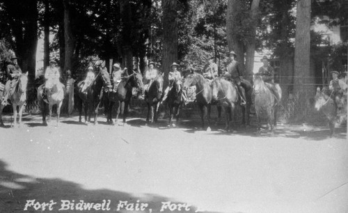 Poeple on Horseback at Fort Bidwell