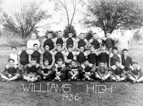 Williams High Football Team Portrait 1936