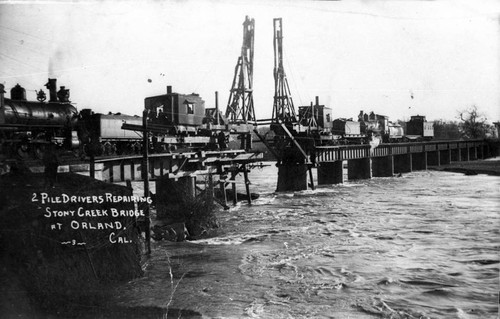 Pile Drivers on Stony Creek Bridge