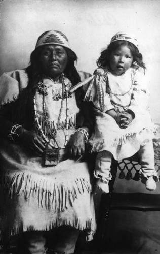 Pit River Indian woman and child