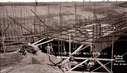 Construction on the Sacramento Valley Irrigation ditch