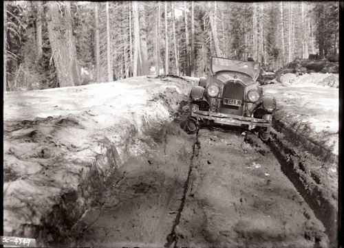 1927 Buick in snow