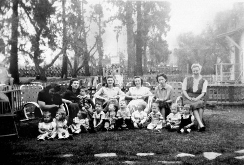 Mothers and children at Chico State Vet's Village