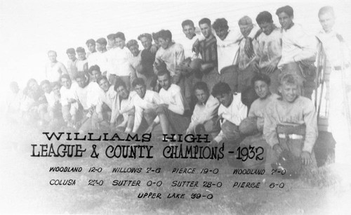 Williams High 1932 Football Team Portrait