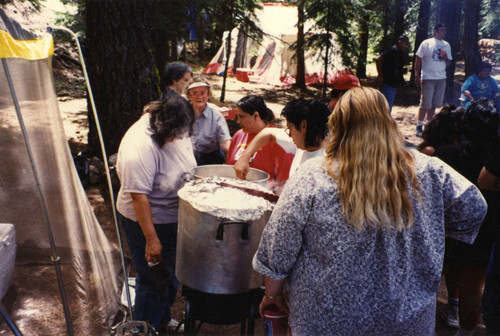 Making acorn soup