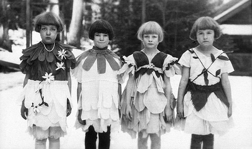 Children dressed as flowers