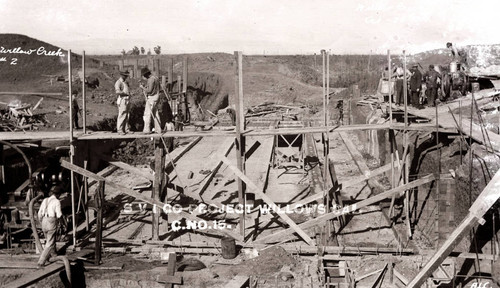 Construction on the Sacramento Valley Irrigation ditch