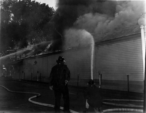 Nichols Hardware in Flames