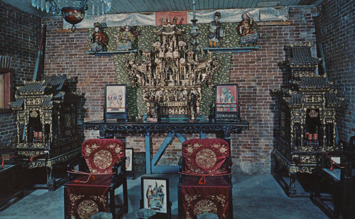 Interior View of Chinese Temple