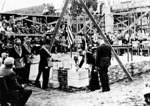 Cornerstone laying for Kendall Hall