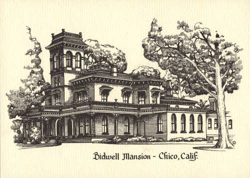 Drawing of Bidwell Mansion