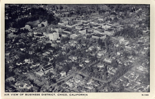 Aerial View of Business District, Chico