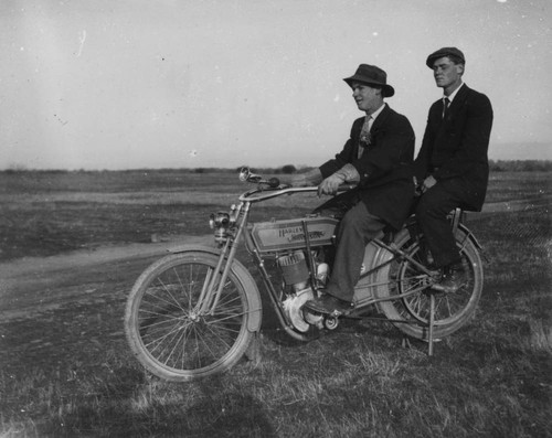 H.L and H.C on H.C's Harley Davidson