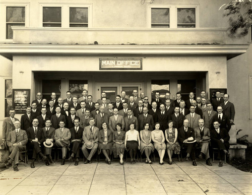 Staff in front of Diamond Match Co