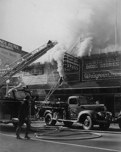 Fire at the "Cents- Ible Drug Stores"