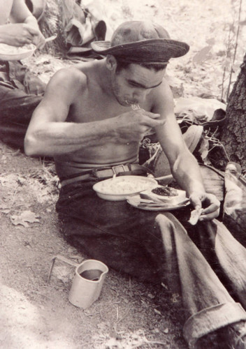 California Conservation Corps Worker Eating Lunch