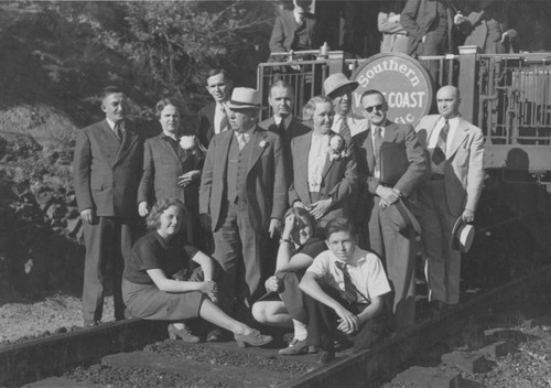 Officials at the Shasta Dam construction site