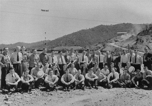 Montana School of Mines Senior class group during the construction of Shasta Dam