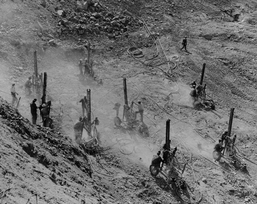 Shasta Dam: drilling on left abutment