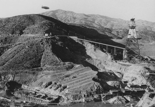 General view of operations at Shasta Dam construction site