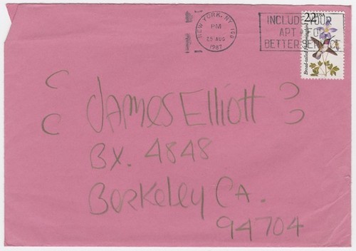 Letter to James Elliott from James Lee Byars