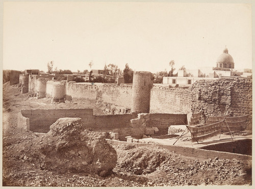 263. Wall of St. Paul in Damascus, showing the window (marked with a cross) from which he escaped