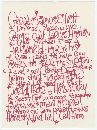 Letter to James Elliott from James Lee Byars