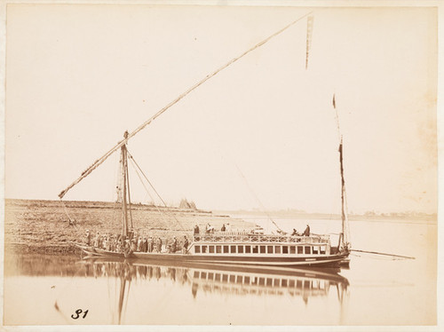 31. [Sailboat moored on the Nile with crew]