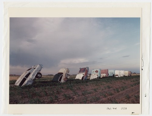 Cadillac Ranch photographs (installation view)