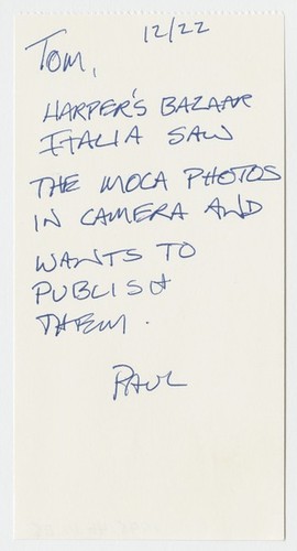 Letter to Tom Marioni from Paul Kos