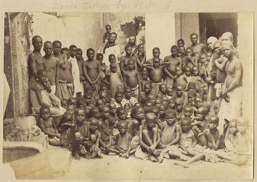 Slaves taken from a dhow captured by H.M.S. "Undine"