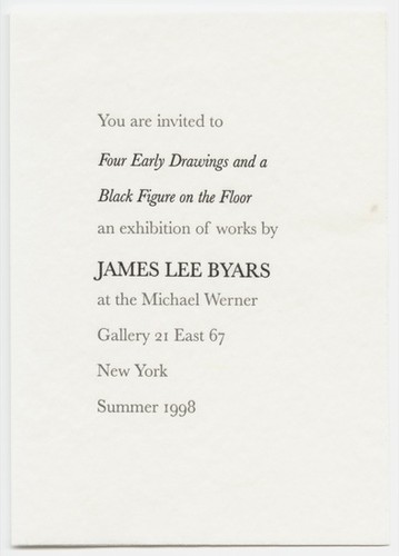 Invitation (Four Early Drawings and a Black Figure on the Floor)