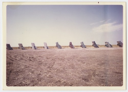 Cadillac Ranch photographs (installation view)