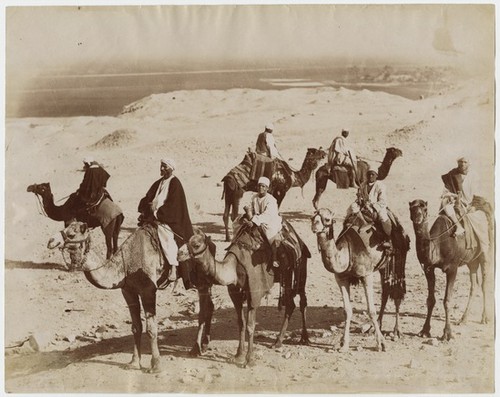 Untitled (Seven men riding camels)