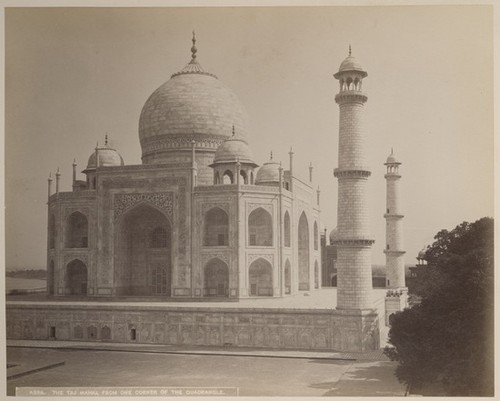 Agra. the Taj Mahal from One Corner of the Quadrangle