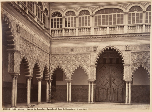 Sevilla._1382._Alcazar._Patio de las Doncellas._Fachada del Salon de Embajadores