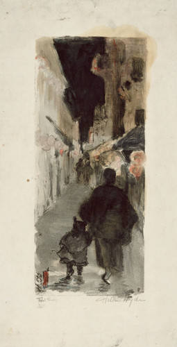 "Chinatown Scene with Figures"