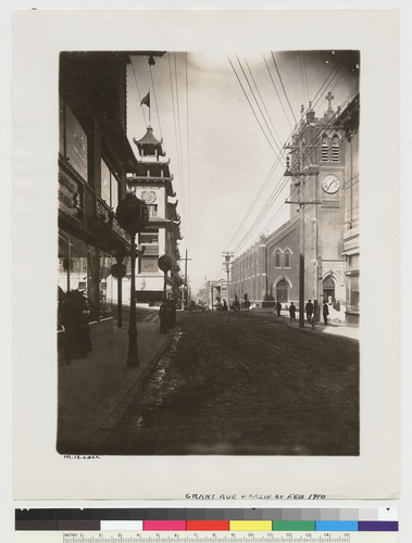 "Grant Ave. + Calif. St. Feb. 1910"