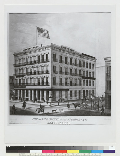 "Cor. of Sacramento & Montgomery Sts., SF, by B.F. Butler"