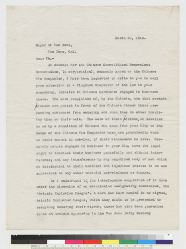 Letter to Mayor of San Jose from Cook [ii]