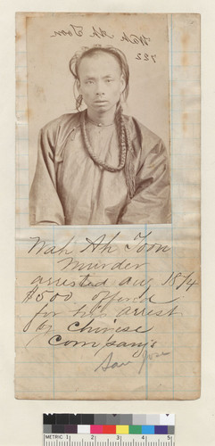 Notice for $500 reward for capture of Wah Ah Toon