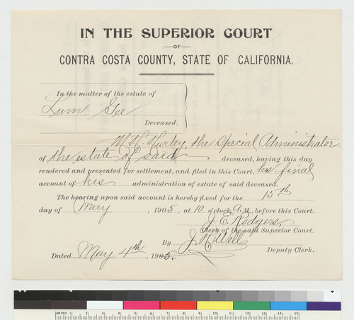 Order appointing day for settlement of account; recto