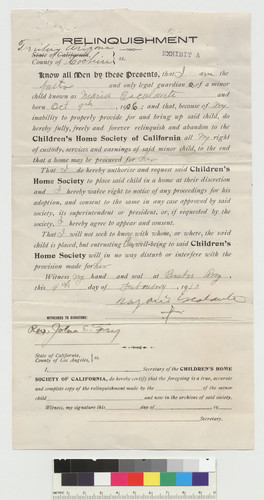 Relinquishment of Maria Escalante; recto