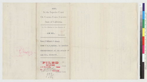 Decree of final account; verso