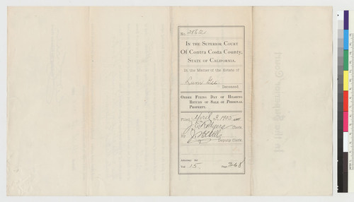 Order fixing day of hearing returning. . .; verso